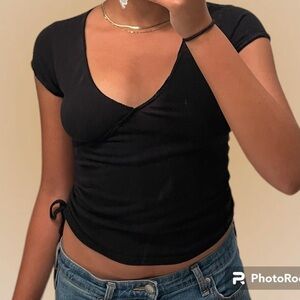 Brandy Melville Side Tie Short Sleeve